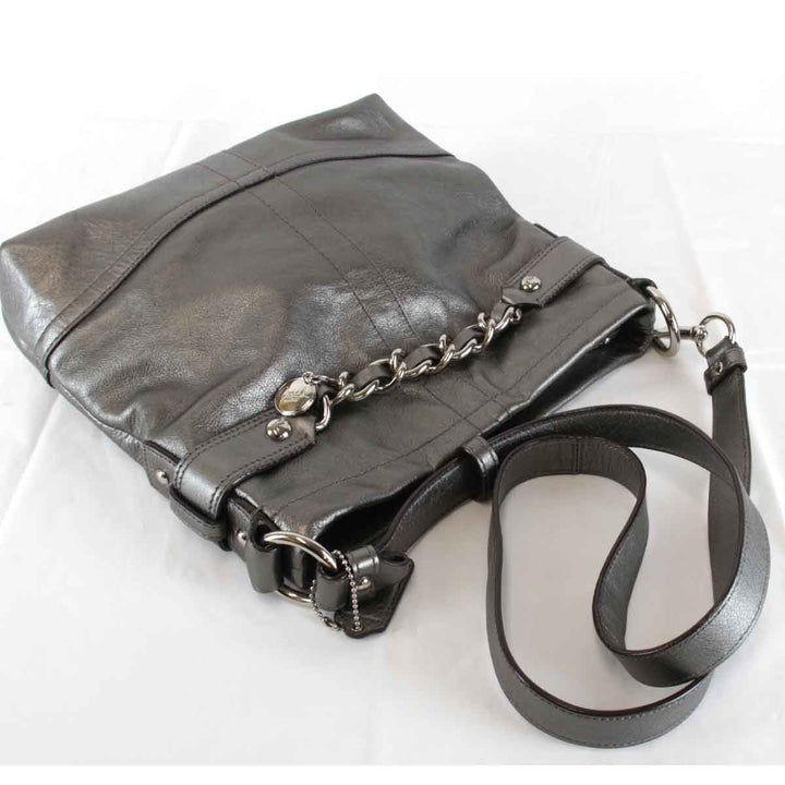 『USED』 
COACH コーチ 
 F18863 ショルダーバッグ 
レザー グレー