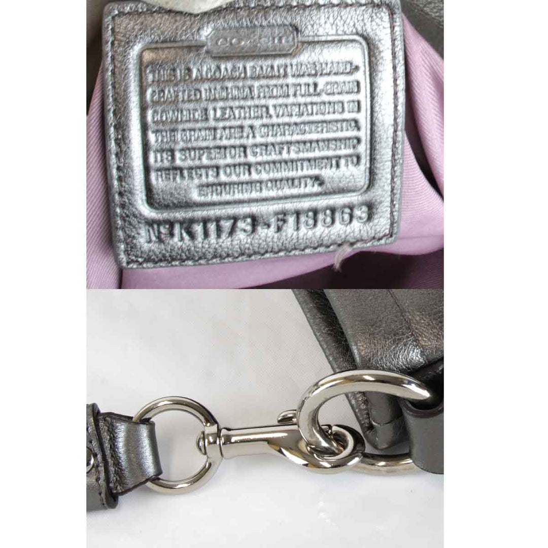『USED』 
COACH コーチ 
 F18863 ショルダーバッグ 
レザー グレー