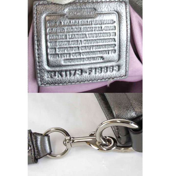 『USED』 
COACH コーチ 
 F18863 ショルダーバッグ 
レザー グレー
