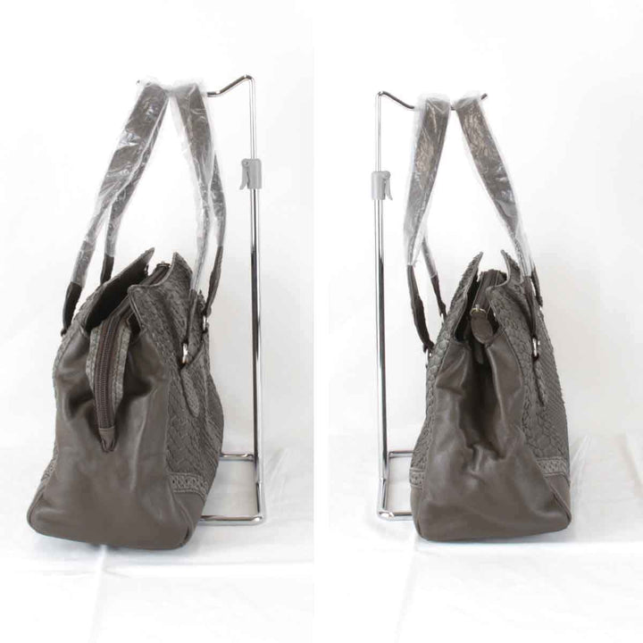 美品『USED』 
 
 ハンドバッグ 
パイソン グレー