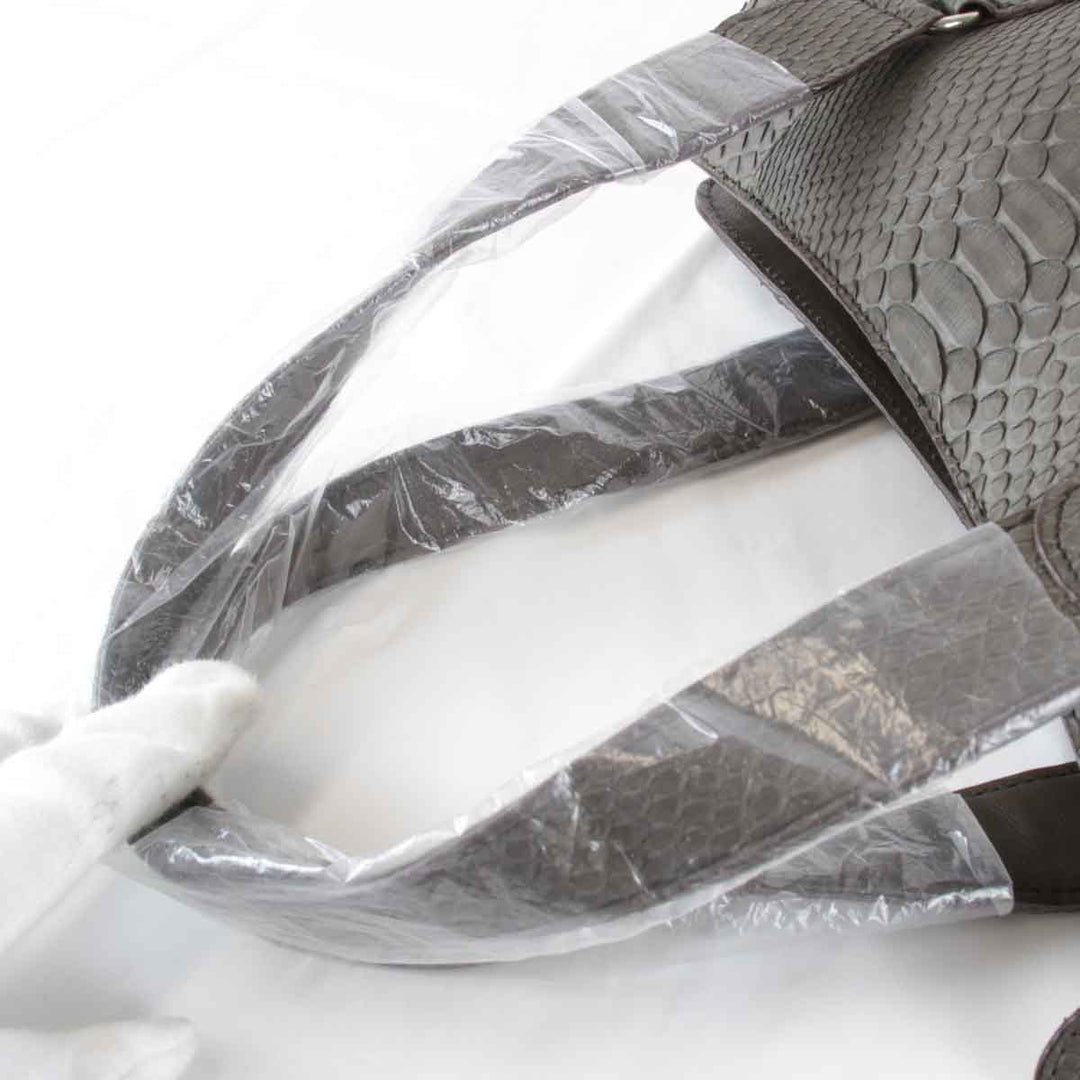 美品『USED』 
 
 ハンドバッグ 
パイソン グレー