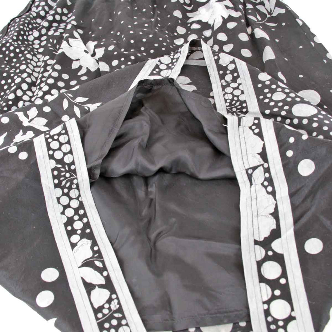 良品『USED』 
LEONARD レオナール 
 水玉×花柄 スカート 
コットン /キュプラ ブラック