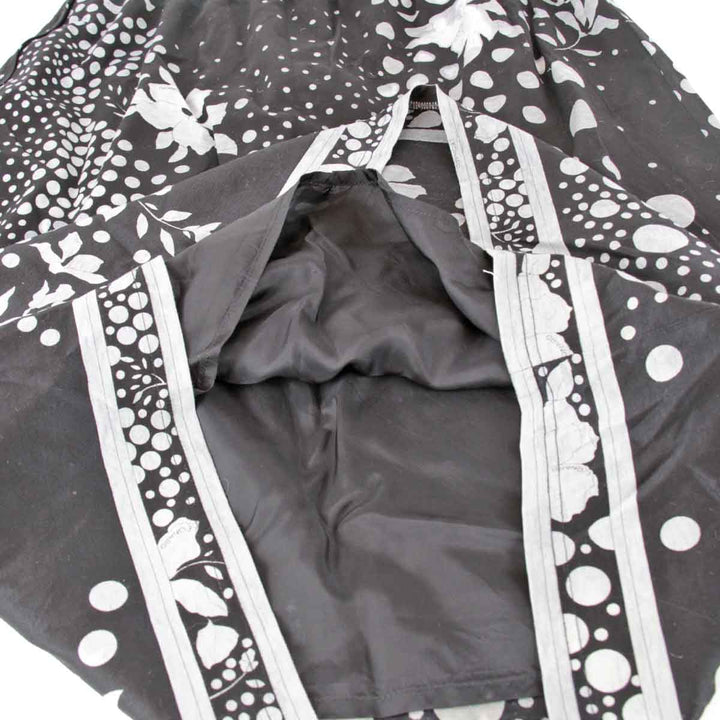 良品『USED』 
LEONARD レオナール 
 水玉×花柄 スカート 
コットン /キュプラ ブラック