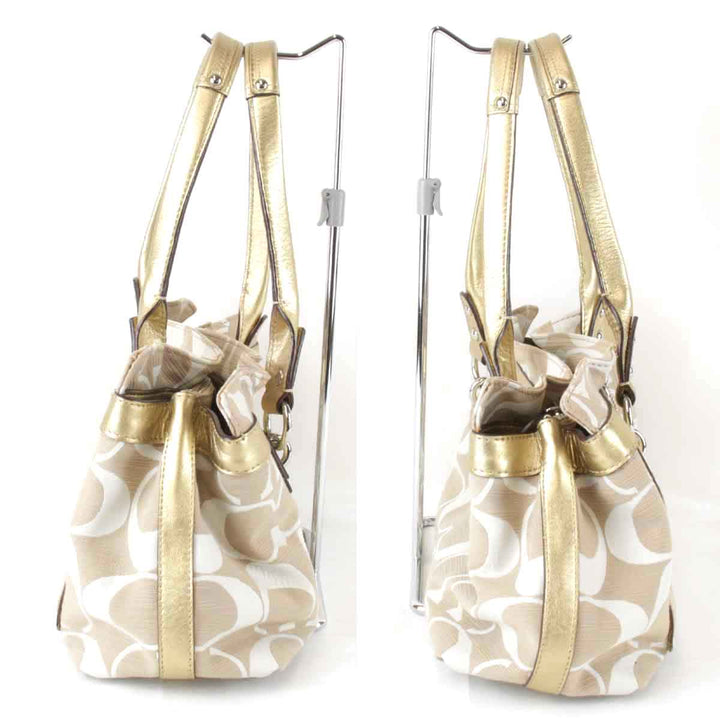良品『USED』 
COACH コーチ 
 シグネチャー M0893-13290 ハンドバッグ 
キャンバス ベージュ