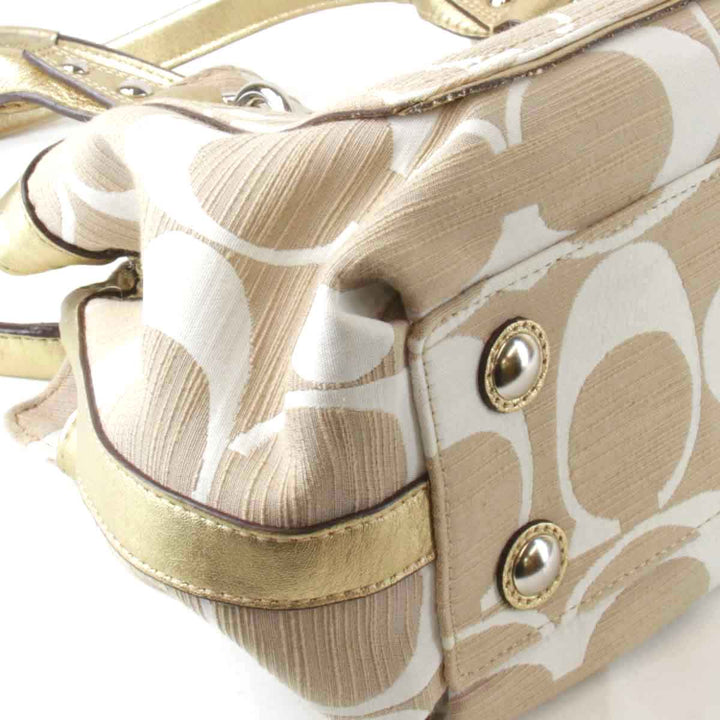 良品『USED』 
COACH コーチ 
 シグネチャー M0893-13290 ハンドバッグ 
キャンバス ベージュ