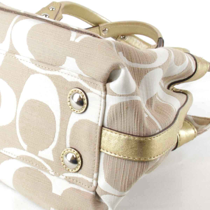 良品『USED』 
COACH コーチ 
 シグネチャー M0893-13290 ハンドバッグ 
キャンバス ベージュ
