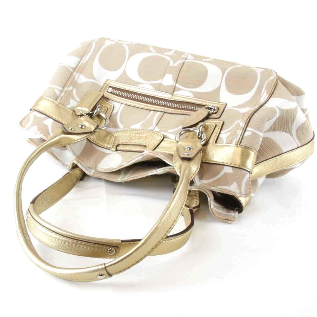 良品『USED』 
COACH コーチ 
 シグネチャー M0893-13290 ハンドバッグ 
キャンバス ベージュ