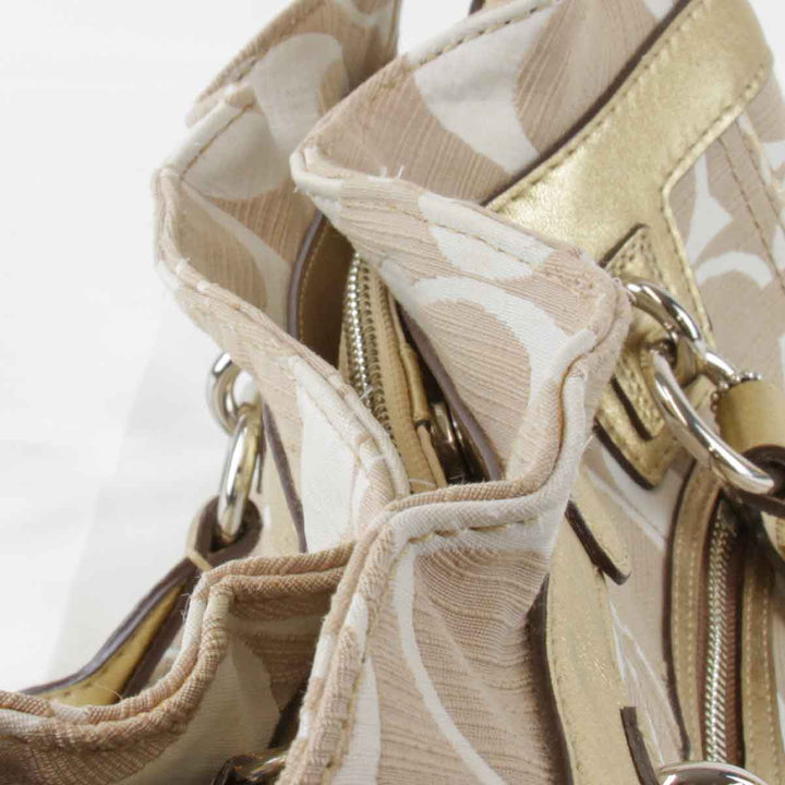 良品『USED』 
COACH コーチ 
 シグネチャー M0893-13290 ハンドバッグ 
キャンバス ベージュ