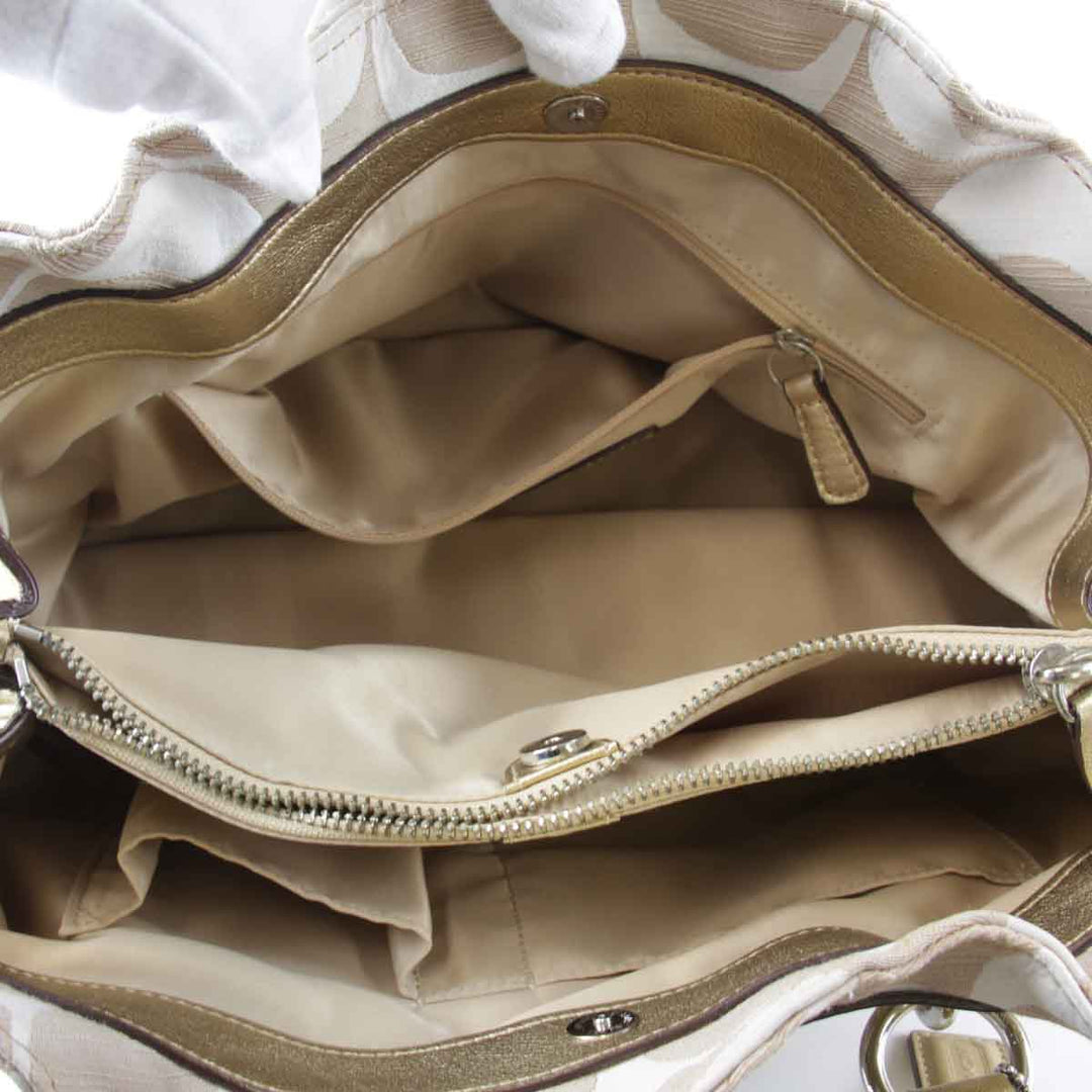 良品『USED』 
COACH コーチ 
 シグネチャー M0893-13290 ハンドバッグ 
キャンバス ベージュ