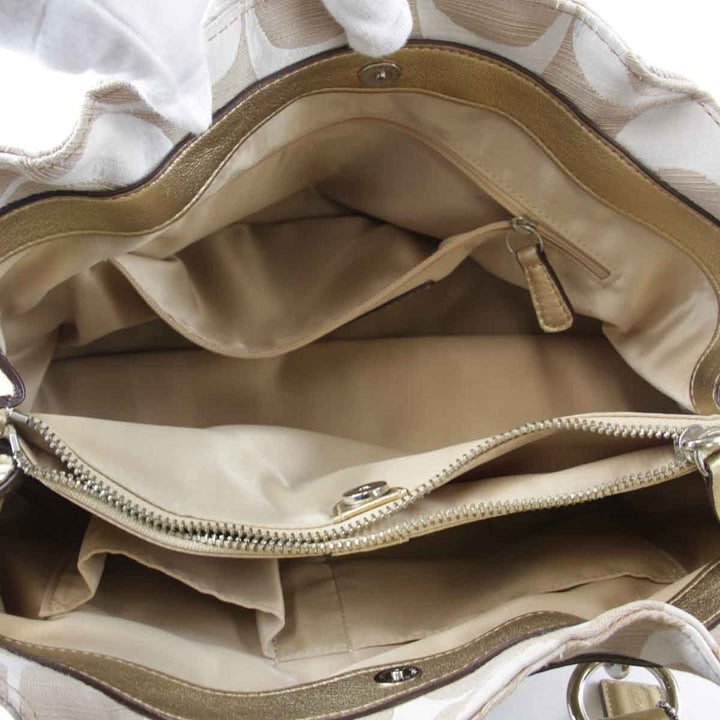 良品『USED』 
COACH コーチ 
 シグネチャー M0893-13290 ハンドバッグ 
キャンバス ベージュ