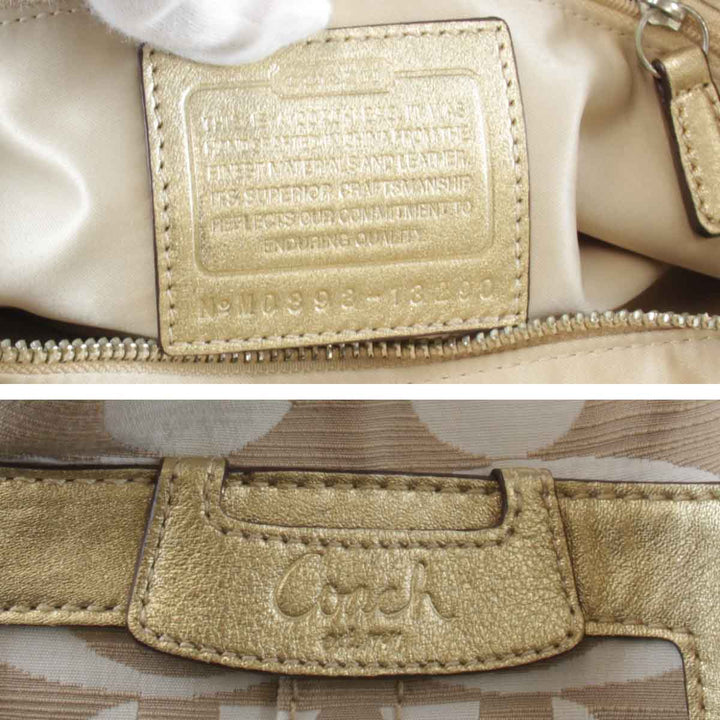 良品『USED』 
COACH コーチ 
 シグネチャー M0893-13290 ハンドバッグ 
キャンバス ベージュ