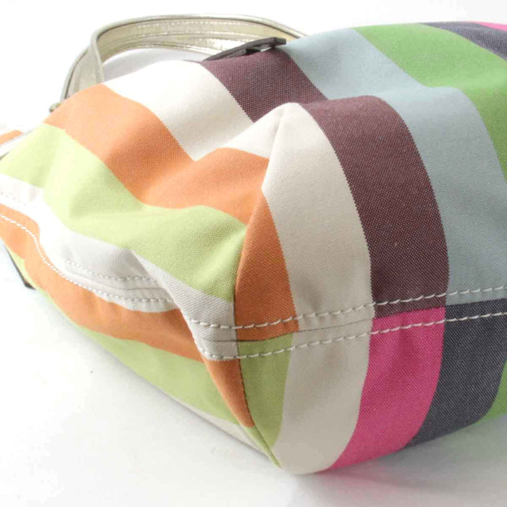 美品『USED』 
COACH コーチ 
 ストライプ K1182-19021 トートバッグ 
キャンバス マルチカラー
