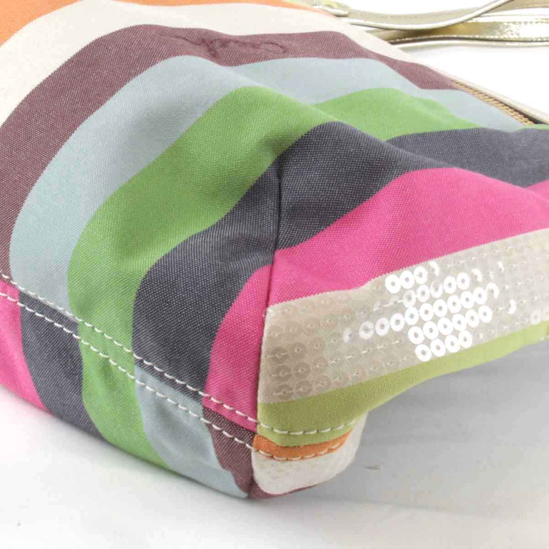 美品『USED』 
COACH コーチ 
 ストライプ K1182-19021 トートバッグ 
キャンバス マルチカラー