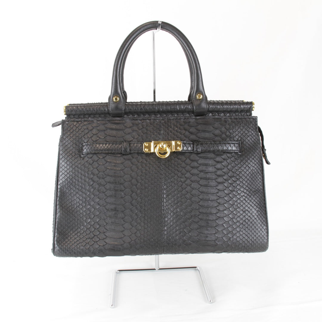 良品『USED』 
 
 ハンドバッグ 
パイソン ブラック