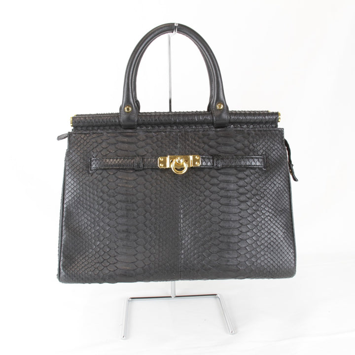 良品『USED』 
 
 ハンドバッグ 
パイソン ブラック