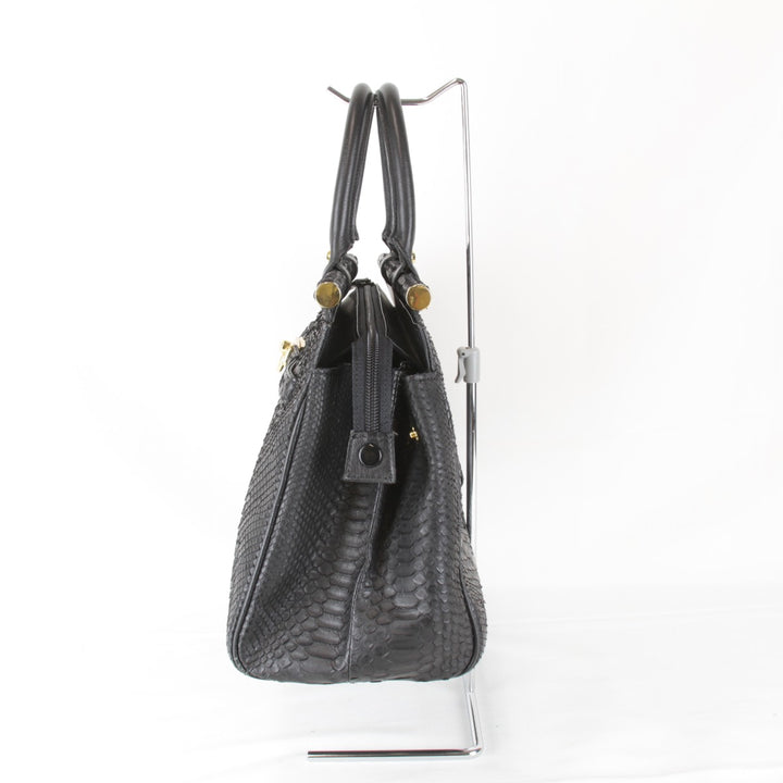 良品『USED』 
 
 ハンドバッグ 
パイソン ブラック