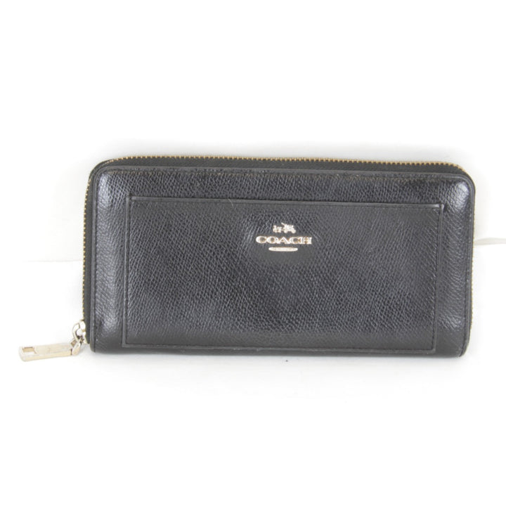 『USED』 
COACH コーチ 
 ラウンドファスナー F52648 長財布 
レザー ブラック