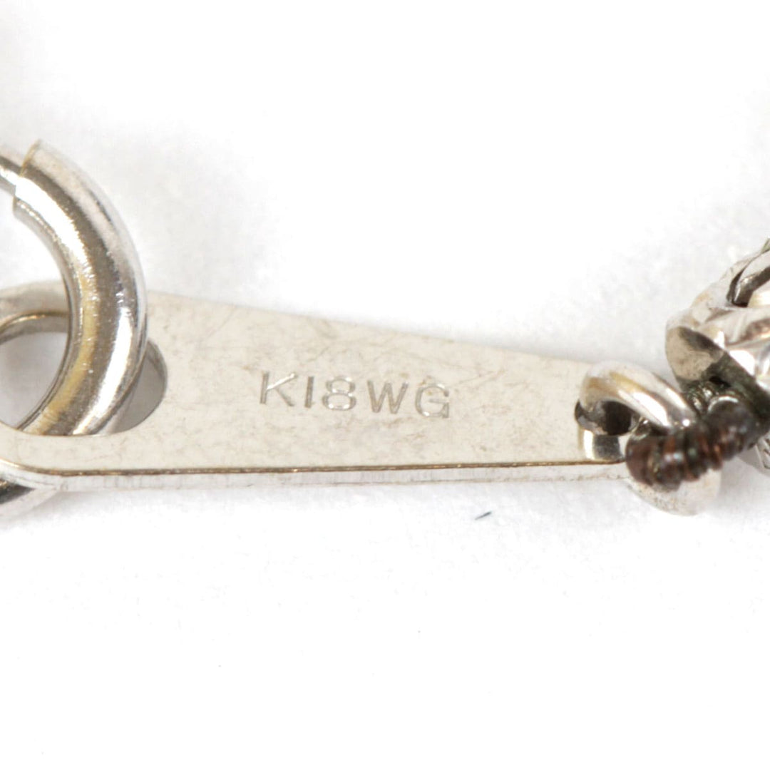 美品『USED』 K18WG/ブラックダイヤモンド /アコヤ真珠 
ネックレス
 8.2g