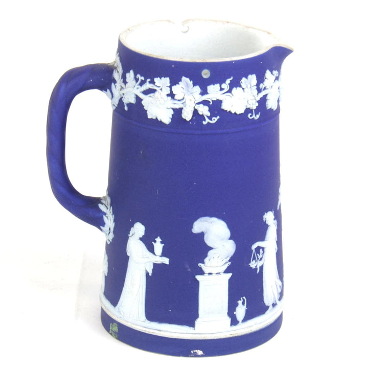 『USED』 
Wedgwood ウェッジウッド 
 ジャスパー アンティーク ジャグ（蓋なし） 食器 
 ブルー