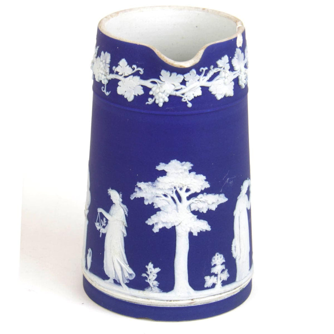 『USED』 
Wedgwood ウェッジウッド 
 ジャスパー アンティーク ジャグ（蓋なし） 食器 
 ブルー