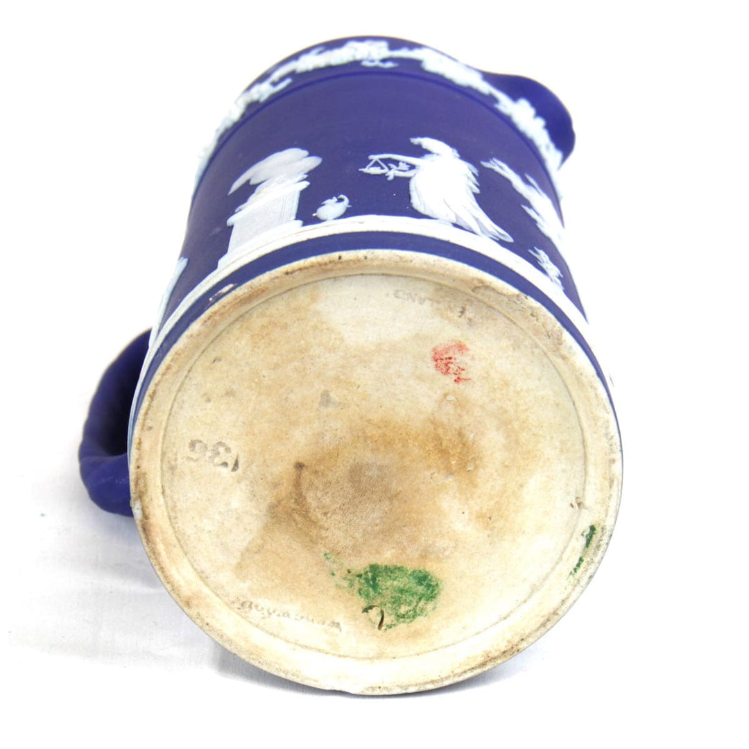 『USED』 
Wedgwood ウェッジウッド 
 ジャスパー アンティーク ジャグ（蓋なし） 食器 
 ブルー