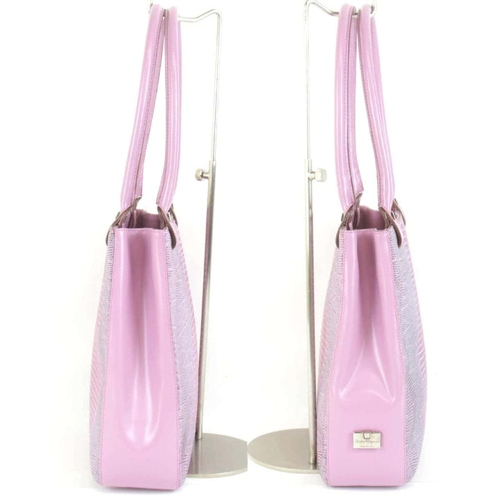 『USED』 
Salvatore Ferragamo フェラガモ 
 AU21-1237 ハンドバッグ 
レザー パープル  型押しパイソン