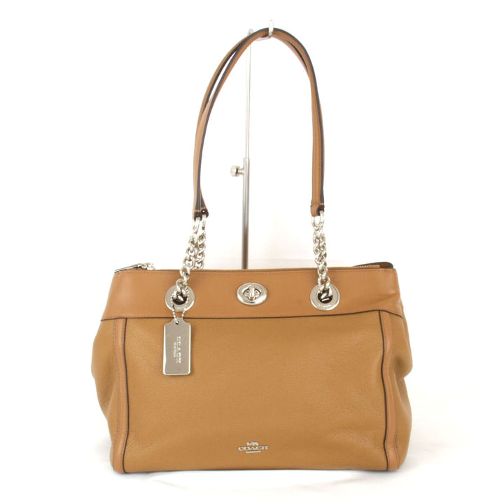 美品『USED』 
COACH コーチ 
 チェーントート 87239 トートバッグ 
レザー キャメル