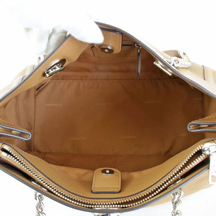 美品『USED』 
COACH コーチ 
 チェーントート 87239 トートバッグ 
レザー キャメル