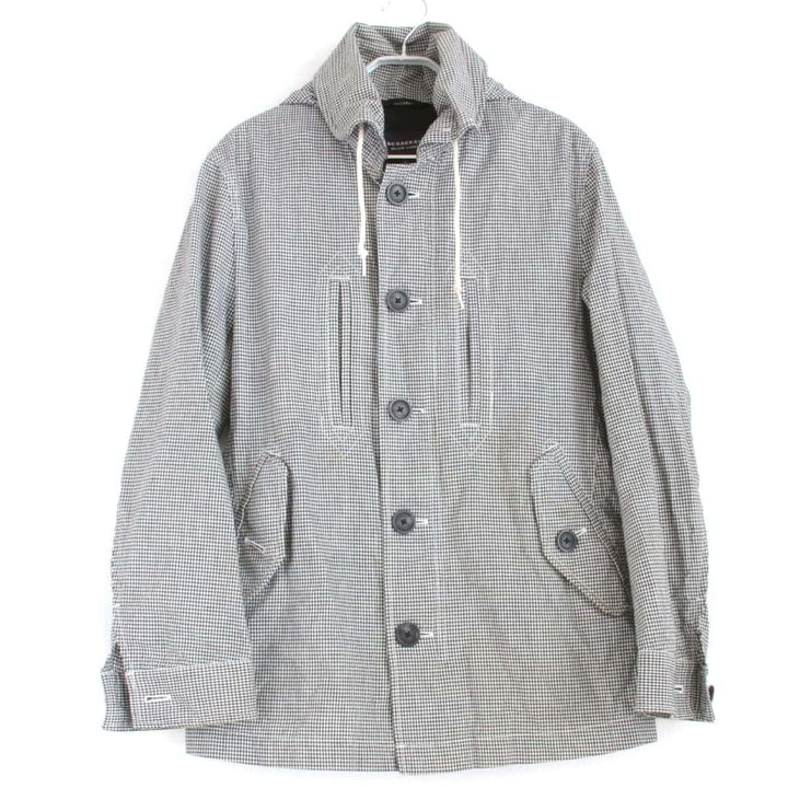 『USED』 
BURBERRY BLACK LABEL バーバリーブラックレーベル 
 チェック柄ジャケット マウンテンパーカー 
コットン グレー