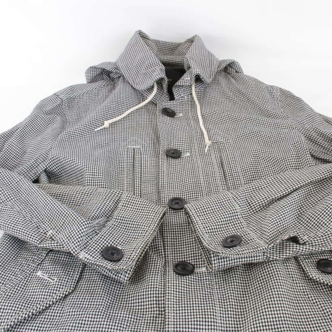 『USED』 
BURBERRY BLACK LABEL バーバリーブラックレーベル 
 チェック柄ジャケット マウンテンパーカー 
コットン グレー