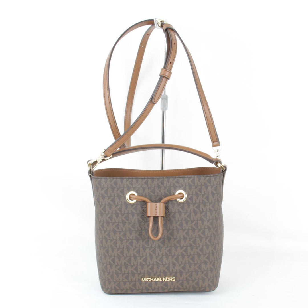 美品『USED』 
Michael Kors マイケルコース 
 スモールバケット ショルダーバッグ 
PVC ブラウン