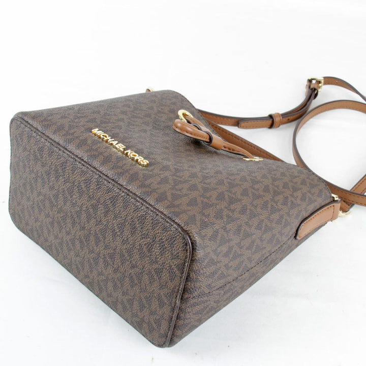 美品『USED』 
Michael Kors マイケルコース 
 スモールバケット ショルダーバッグ 
PVC ブラウン