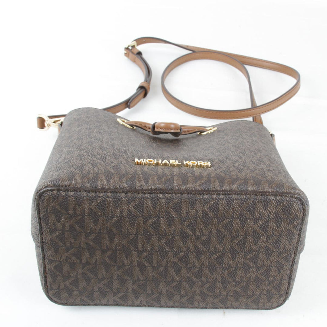 美品『USED』 
Michael Kors マイケルコース 
 スモールバケット ショルダーバッグ 
PVC ブラウン