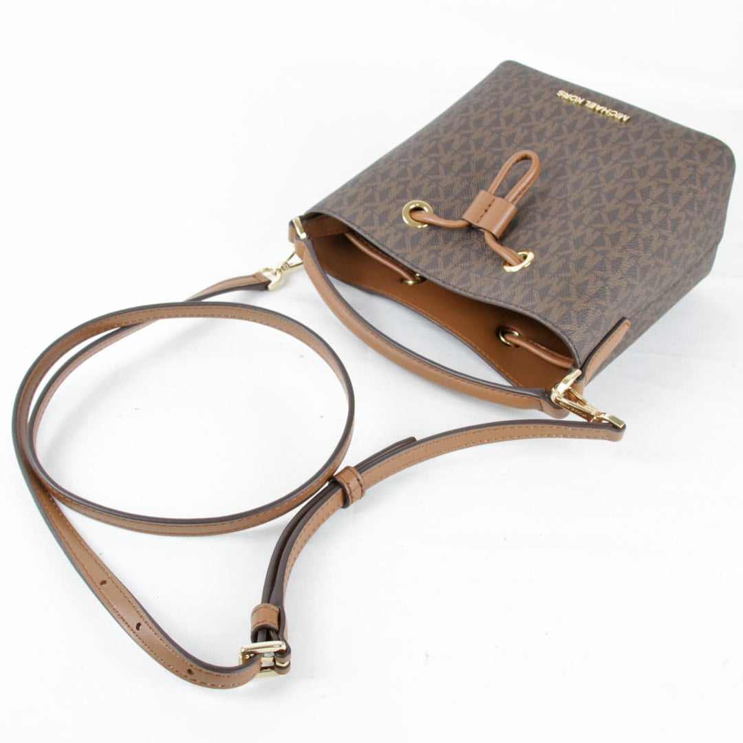 美品『USED』 
Michael Kors マイケルコース 
 スモールバケット ショルダーバッグ 
PVC ブラウン