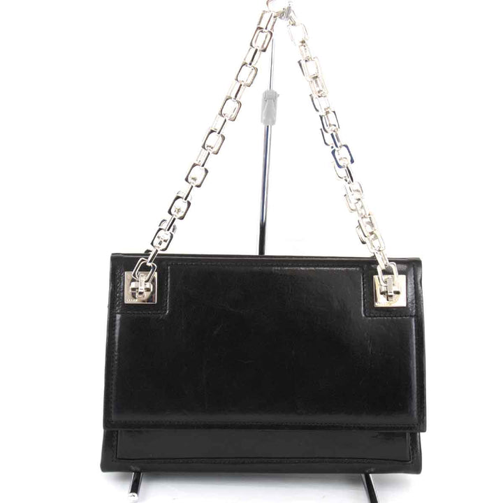 『USED』 
BALLY バリー 
 チェーン ショルダーバッグ 
レザー ブラック
