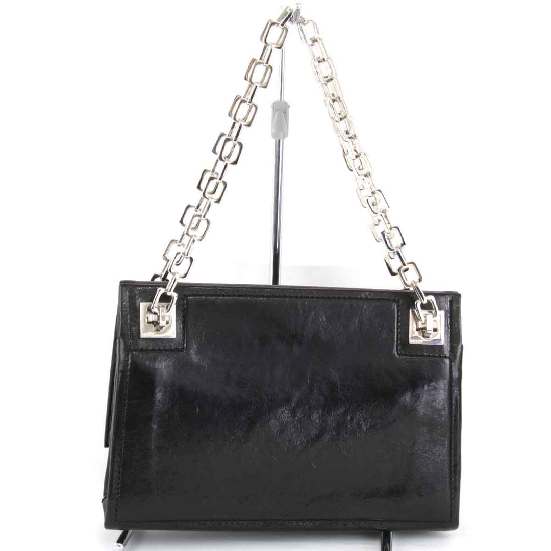 『USED』 
BALLY バリー 
 チェーン ショルダーバッグ 
レザー ブラック