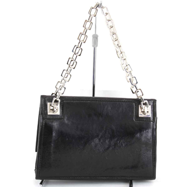 『USED』 
BALLY バリー 
 チェーン ショルダーバッグ 
レザー ブラック