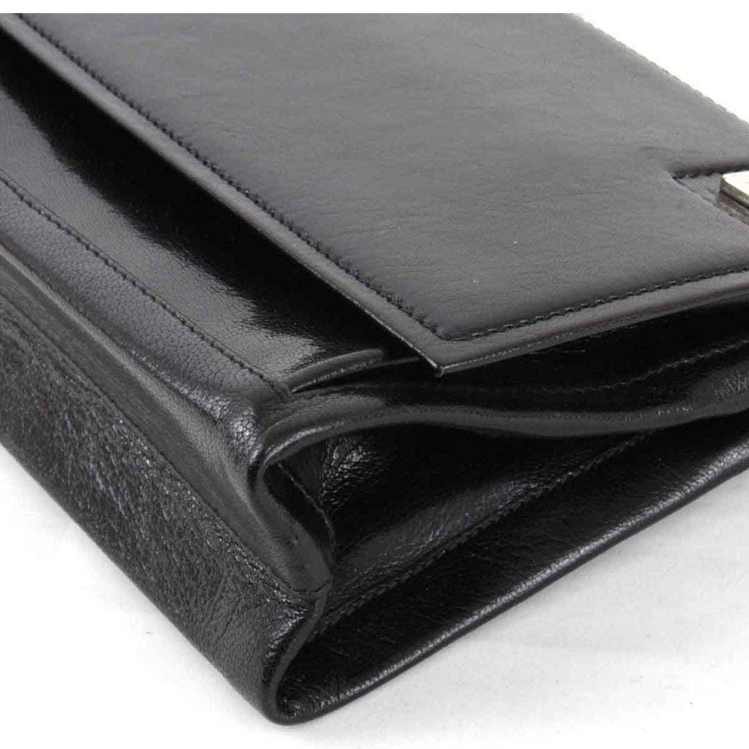 『USED』 
BALLY バリー 
 チェーン ショルダーバッグ 
レザー ブラック