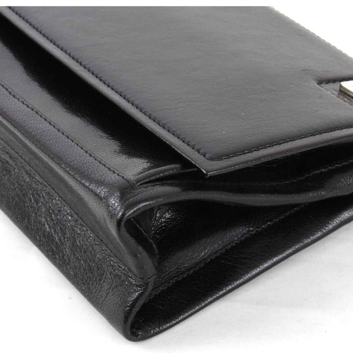 『USED』 
BALLY バリー 
 チェーン ショルダーバッグ 
レザー ブラック