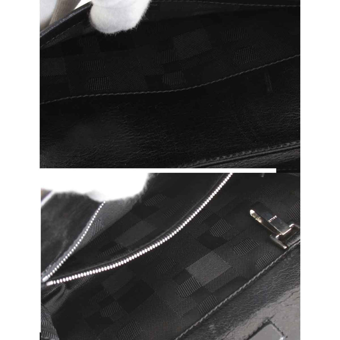 『USED』 
BALLY バリー 
 チェーン ショルダーバッグ 
レザー ブラック
