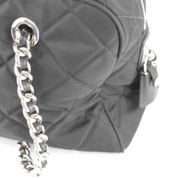 美品『USED』 
PRADA プラダ 
 チェーンショルダーバッグ ショルダーバッグ 
ナイロン ブラック