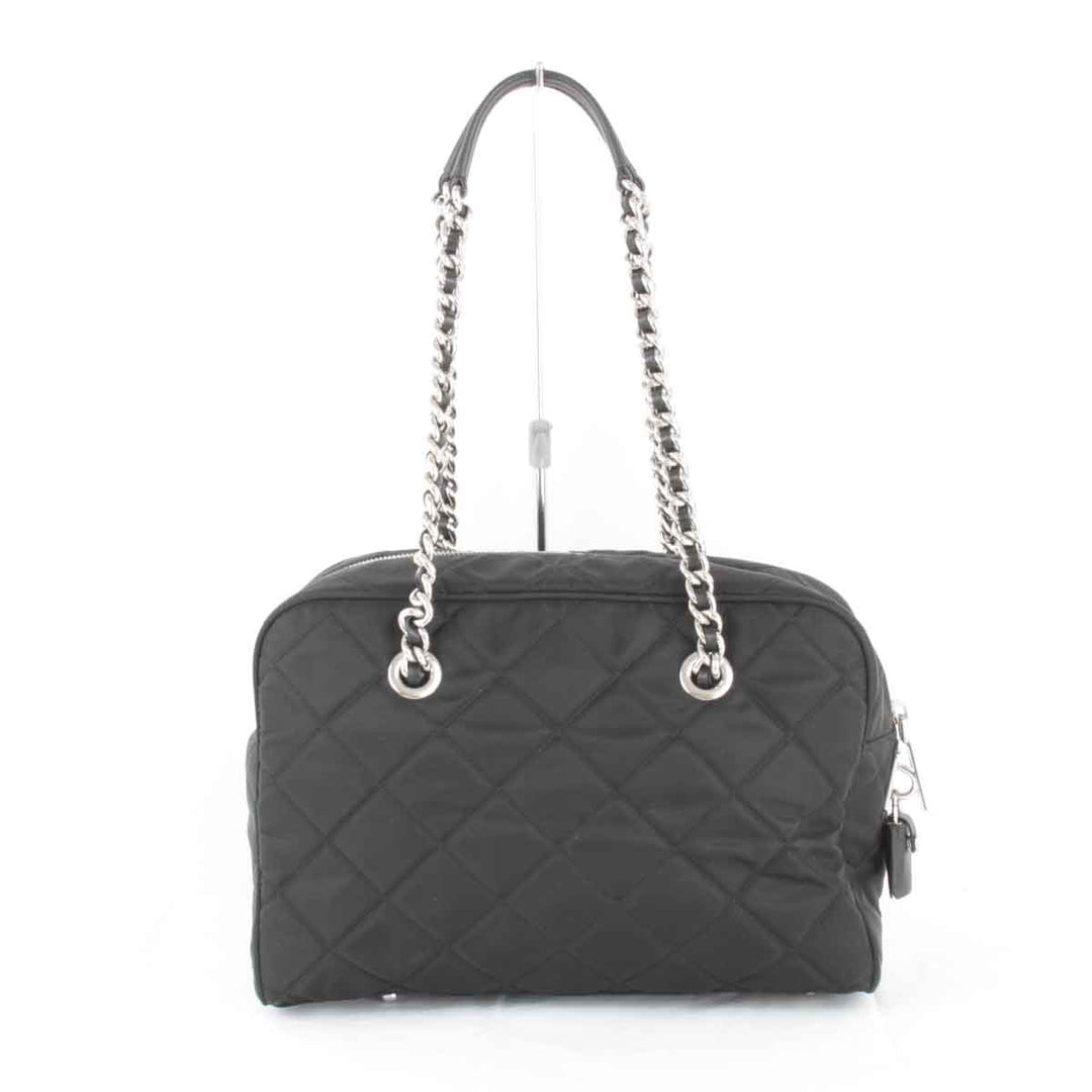 美品『USED』 
PRADA プラダ 
 チェーンショルダーバッグ ショルダーバッグ 
ナイロン ブラック