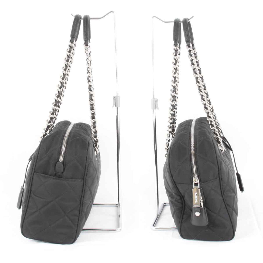 美品『USED』 
PRADA プラダ 
 チェーンショルダーバッグ ショルダーバッグ 
ナイロン ブラック