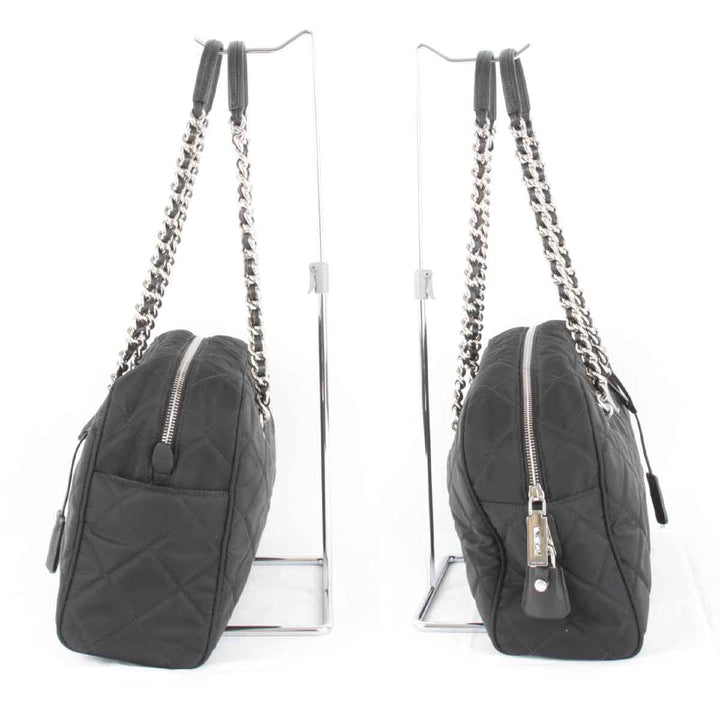 美品『USED』 
PRADA プラダ 
 チェーンショルダーバッグ ショルダーバッグ 
ナイロン ブラック