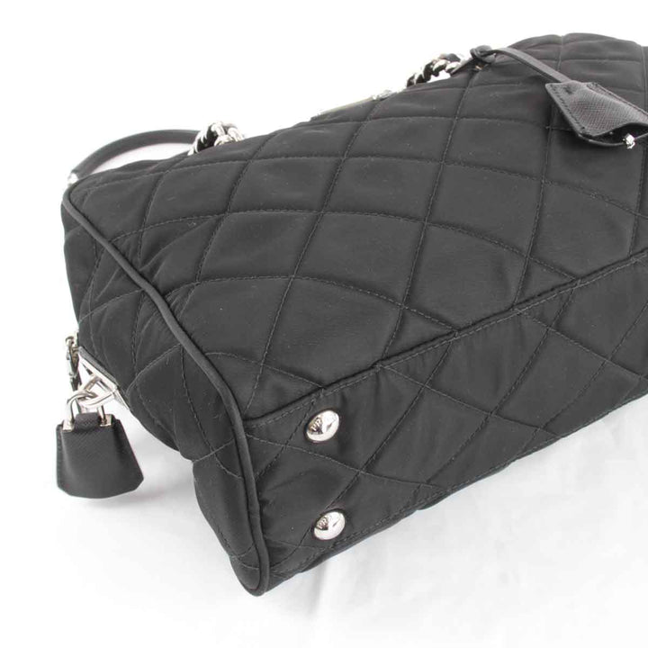 美品『USED』 
PRADA プラダ 
 チェーンショルダーバッグ ショルダーバッグ 
ナイロン ブラック