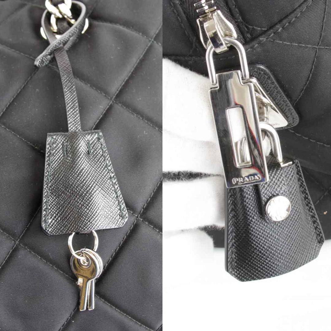 美品『USED』 
PRADA プラダ 
 チェーンショルダーバッグ ショルダーバッグ 
ナイロン ブラック