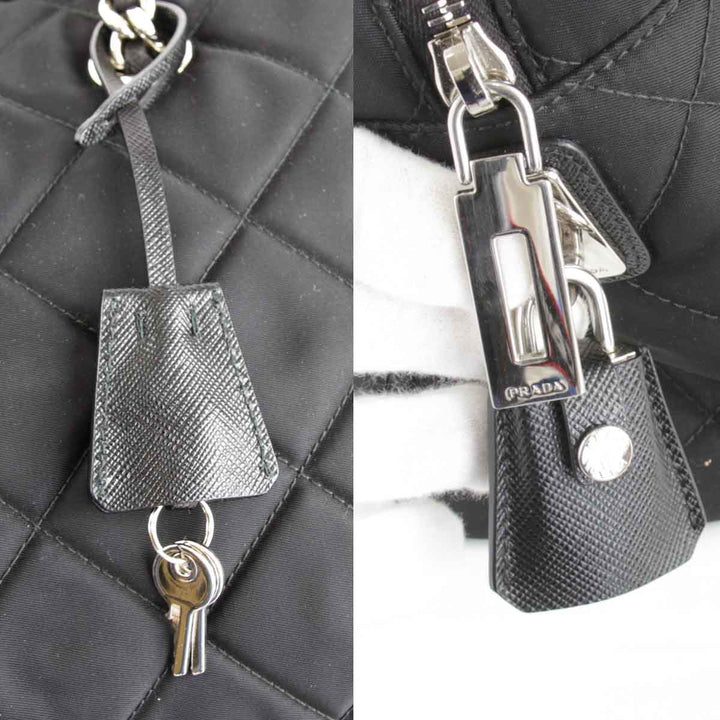 美品『USED』 
PRADA プラダ 
 チェーンショルダーバッグ ショルダーバッグ 
ナイロン ブラック