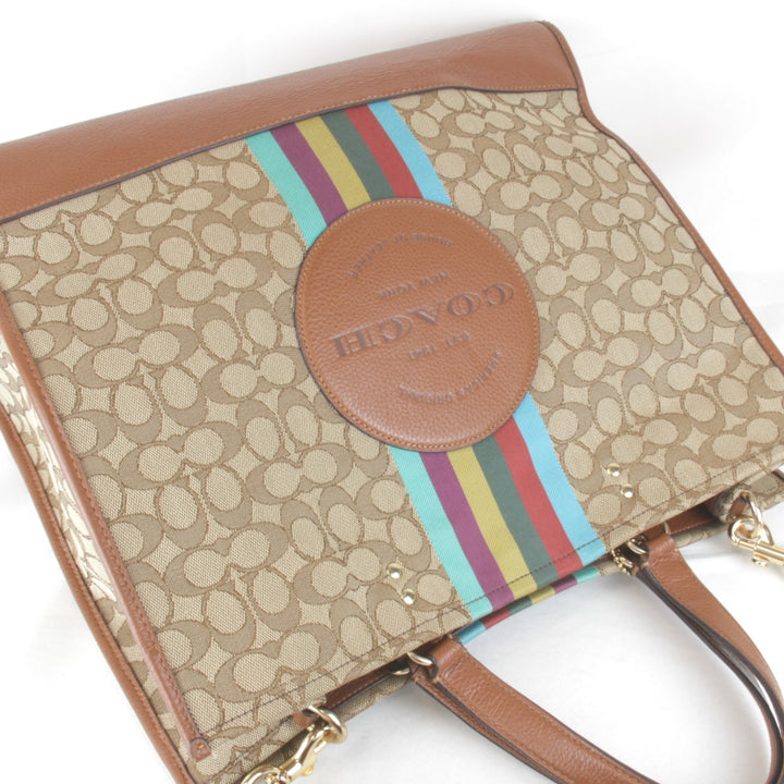 美品『USED』 
COACH コーチ 
 F2239-C5793 トートバッグ 
キャンバス ブラウン