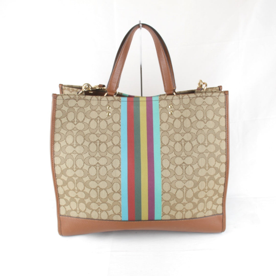 美品『USED』 
COACH コーチ 
 F2239-C5793 トートバッグ 
キャンバス ブラウン