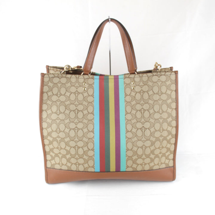 美品『USED』 
COACH コーチ 
 F2239-C5793 トートバッグ 
キャンバス ブラウン